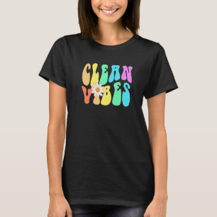 Camiseta Groovy CLEAN VIBES Custodian Clearing Crew Sober C