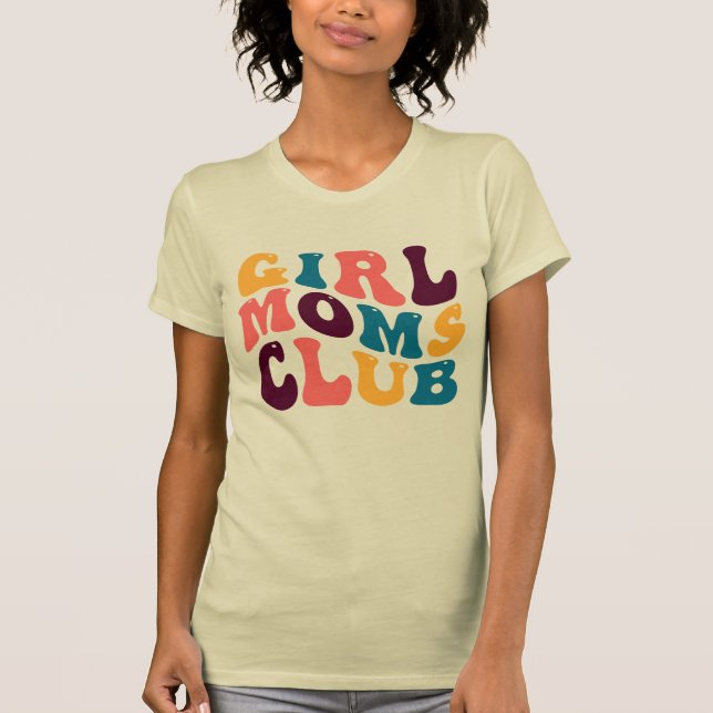 Camiseta Groovy Club de Mães Retro Summer Vibes Sad Beige (Frente)