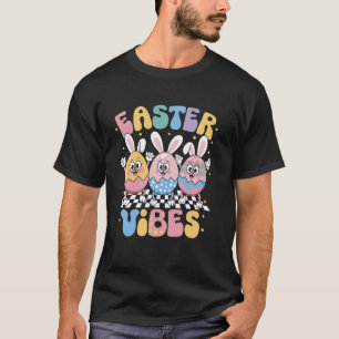 Camiseta Groovy Coelhinho Fofo Ovo Vibrações De Páscoa Dia