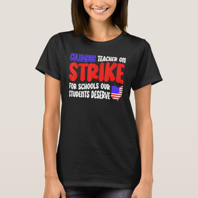 Camiseta Groovy Columbus Ohio School Teachers Strike OH Tea (Frente)