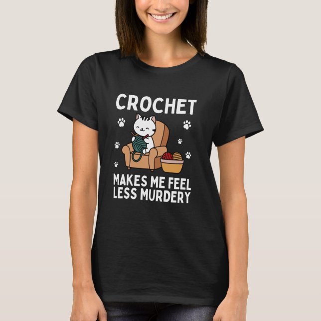 Camiseta Groovy Crocheting Art For Men Women Crocheter Croc (Frente)