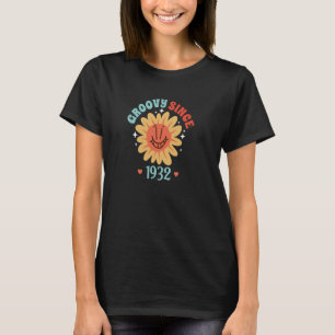 Camiseta Groovy Desde 1932 Estilo hippie de Aniversário Ret