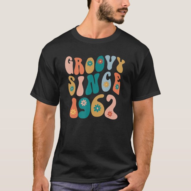 Camiseta Groovy Desde 1962 60º Aniversário Estilo Hippie 60 (Frente)