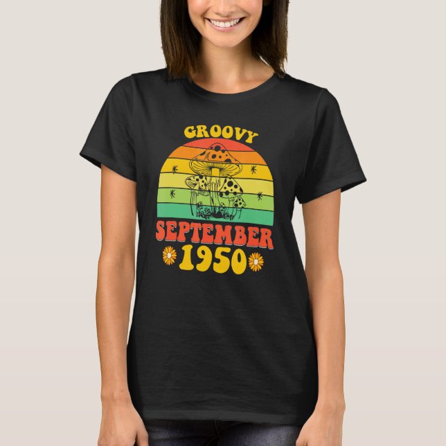 Camiseta Groovy Desde Setembro De 1950 72 Parte De Aniversá (Frente)