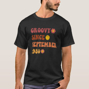 Camiseta Groovy Desde Setembro De 1980 Retro Groovy 42 Anos