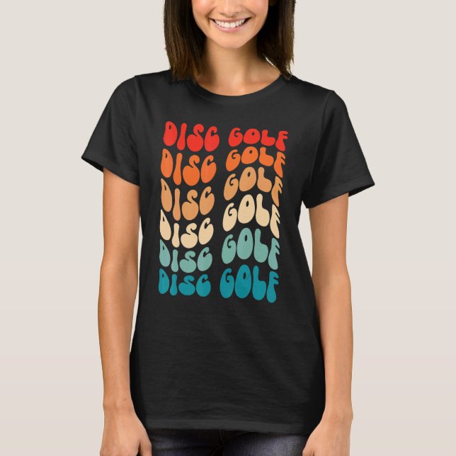Camiseta Groovy Disc Golf For Girl Women Retro 70s Hippie B (Frente)