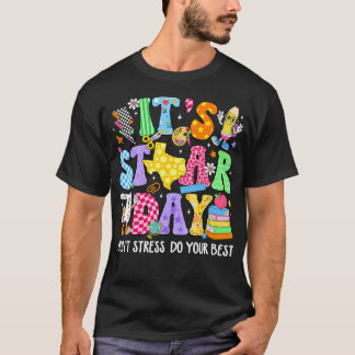 Camiseta Groovy É Dia de Staar Não se Estresse Faça o Seu M