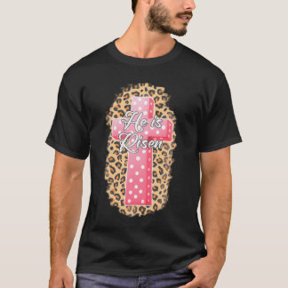 Camiseta Groovy É Risen Cruzando Cristãos Leop Religioso