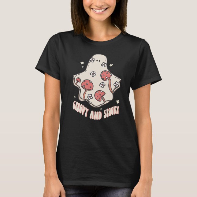 Camiseta Groovy e Spooky Halloween (Frente)