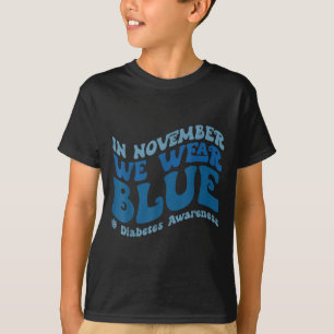 Camiseta Groovy Em Novembro Vestimos a Consciência da Diabe