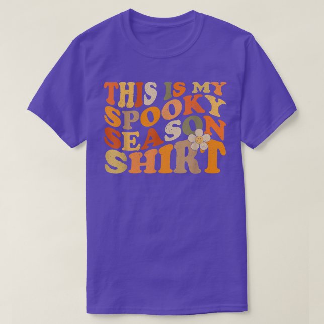 Camiseta Groovy Esta É A Minha Época Spooky (Frente do Design)