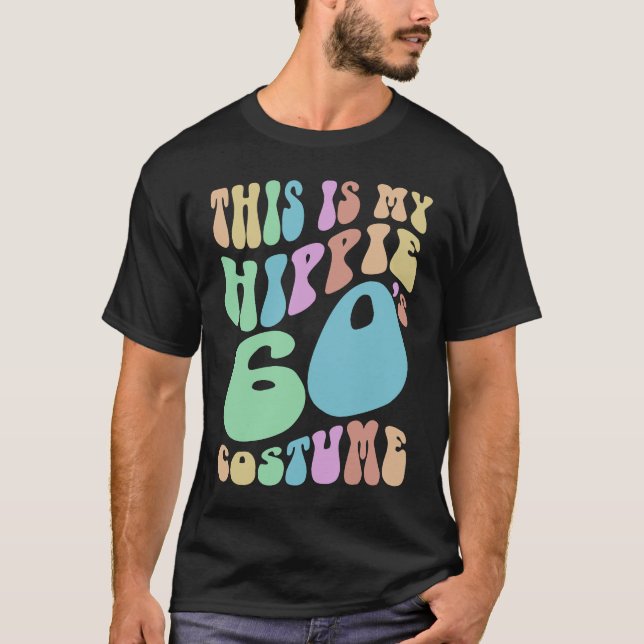 Camiseta Groovy, este é o meu HIPPIE SEXTY Figurume Velho S (Frente)