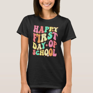 Camiseta Groovy Feliz Primeiro Dia Da Escola Bem-Vindo A S