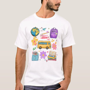 Camiseta Groovy Feliz Primeiro Dia De Professores De Volta