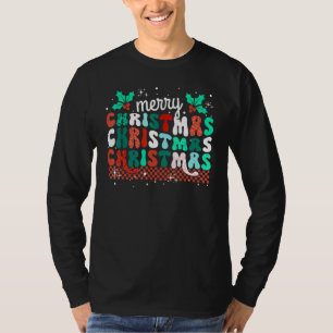 Camiseta Groovy Felry Christmas Light Pajamas Family Xmas