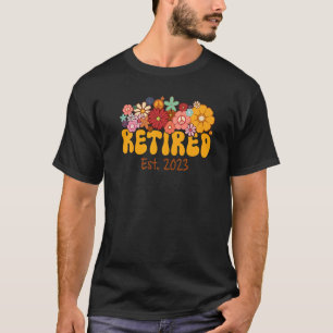 Camiseta Groovy Floral Aposentado No Leste De 2023 Retireme