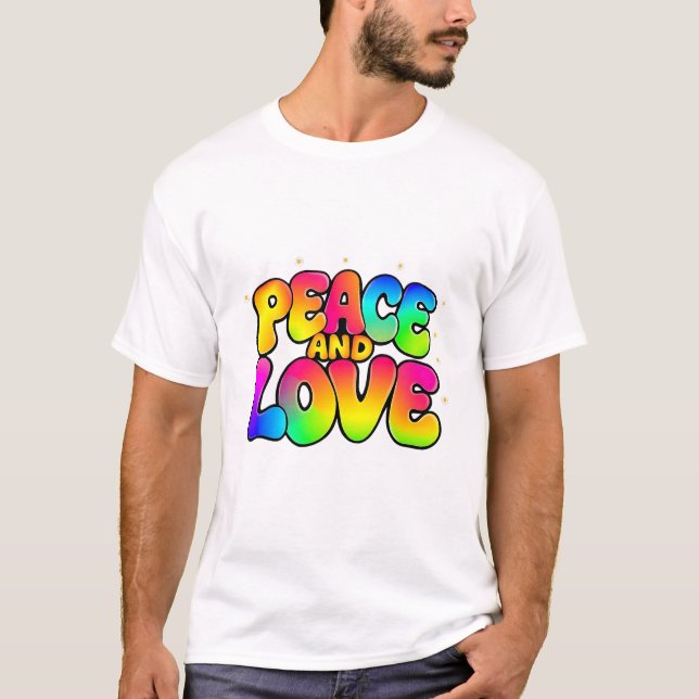 Camiseta Groovy Flower Power Peace Love Tee (Frente)