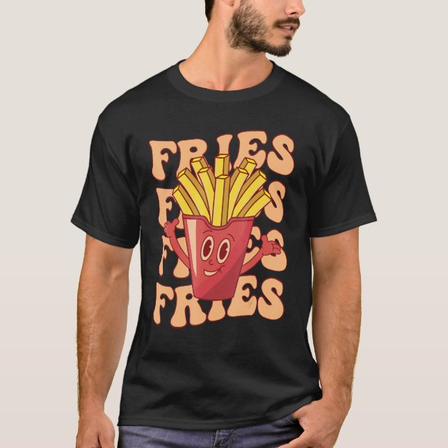 Camiseta Groovy French Fries   Fast Food Potato Fries (Frente)