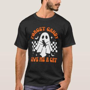 Camiseta Groovy Ghost Black Cat Esquece O Docinho Me Dá Um