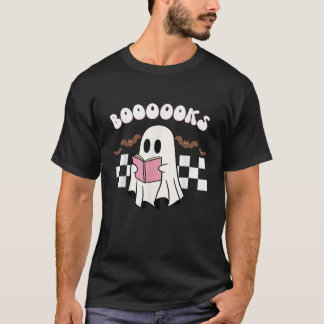 Camiseta Groovy Ghost Boooks Escola de Bibliotecária Profes