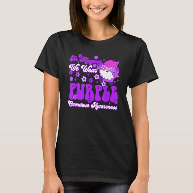 Camiseta Groovy Gnomes In August We Wear Purple Overdose Aw (Frente)