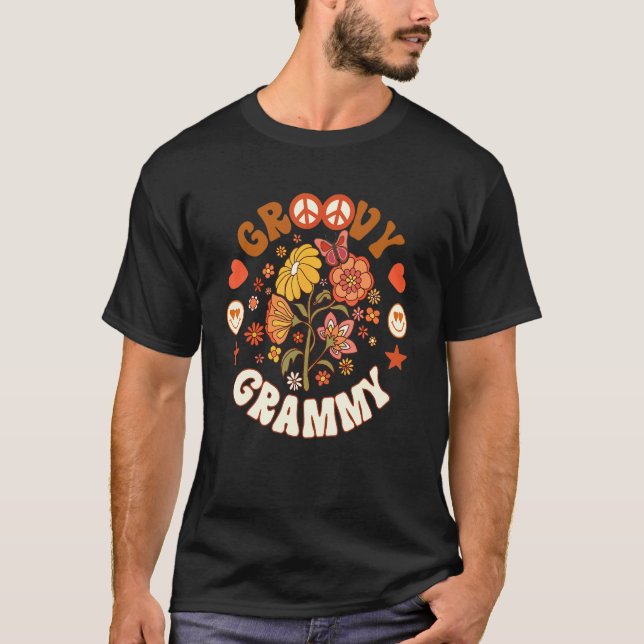 Camiseta Groovy Grammy Groovy Aniversário Correspondente An (Frente)
