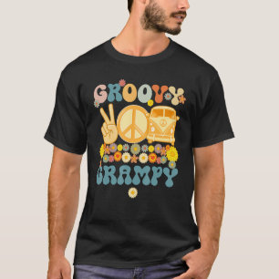 Camiseta Groovy Grampy Retro Matching Family Chá de fraldas