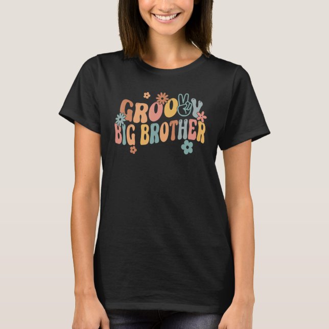 Camiseta Groovy Grande Irmão Flor Familiar Hippie Groo (Frente)
