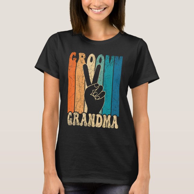 Camiseta Groovy Grandma 70s Aesthetic Nostalgia 1970's Retr (Frente)
