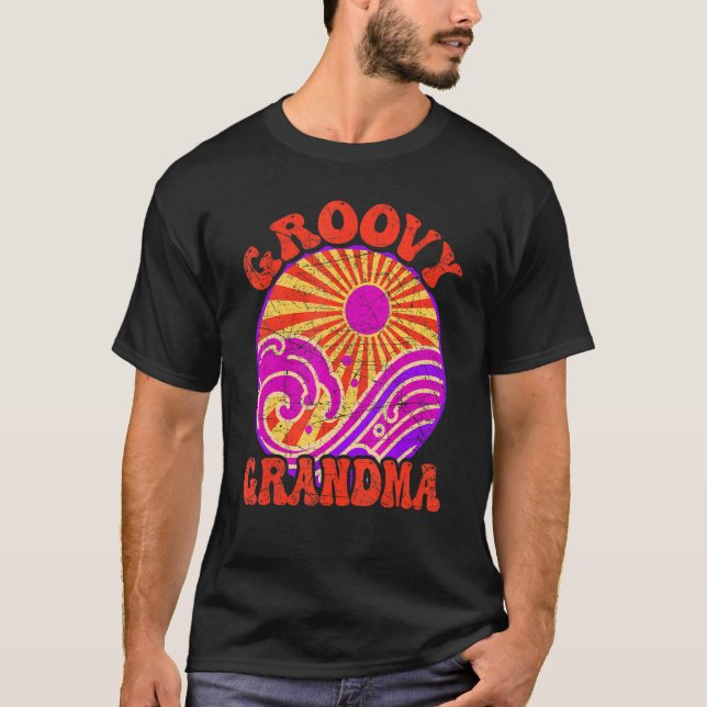 Camiseta Groovy Grandma 70s Aesthetic Nostalgia 1970's Retr (Frente)