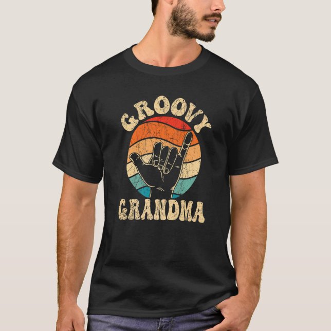 Camiseta Groovy Grandma 70s Aesthetic Nostalgia 1970's Retr (Frente)