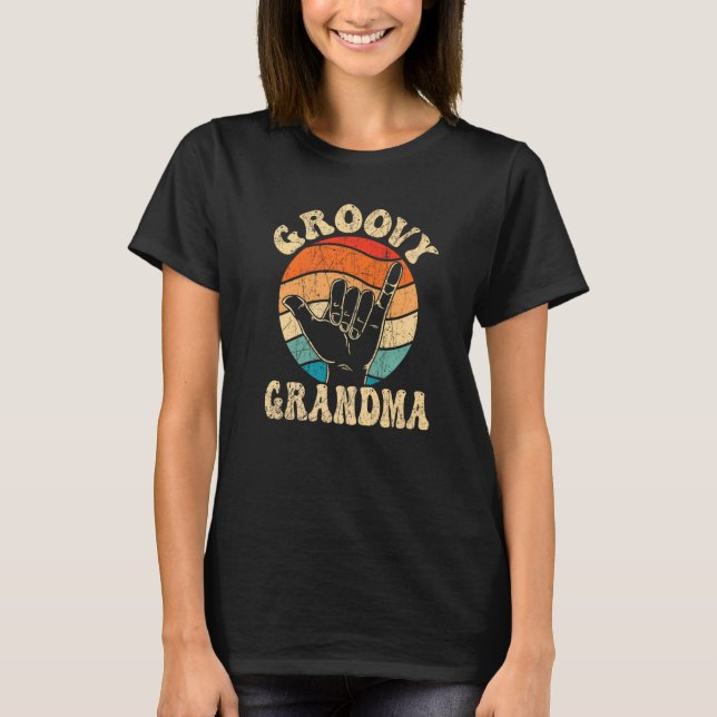 Camiseta Groovy Grandma 70s Aesthetic Nostalgia 1970's Retr (Frente)