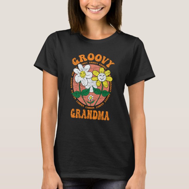 Camiseta Groovy Grandma 70s Aesthetic Nostalgia 1970's Retr (Frente)