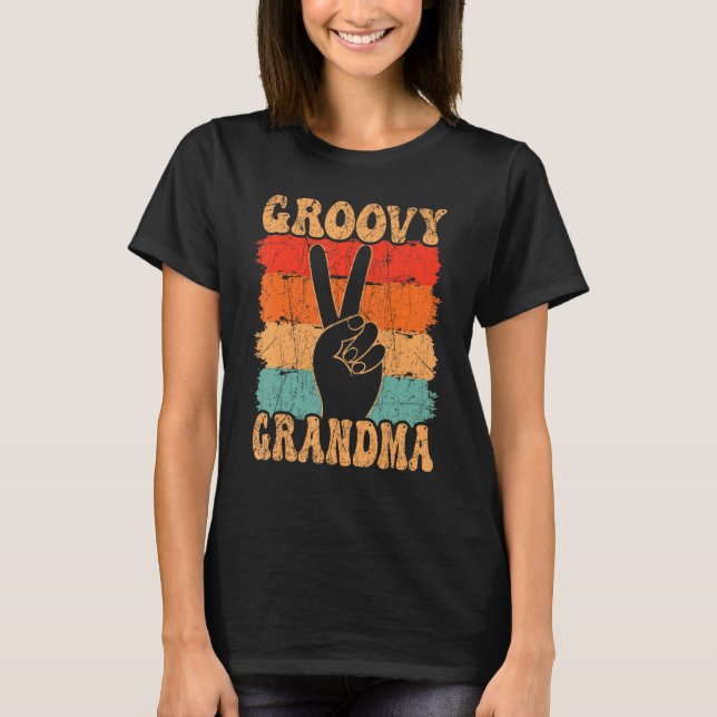 Camiseta Groovy Grandma 70s Aesthetic Nostalgia 1970's Retr (Frente)