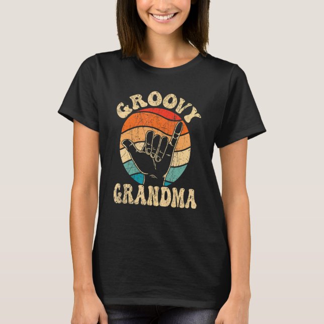 Camiseta Groovy Grandma 70s Aesthetic Nostalgia 1970's Retr (Frente)
