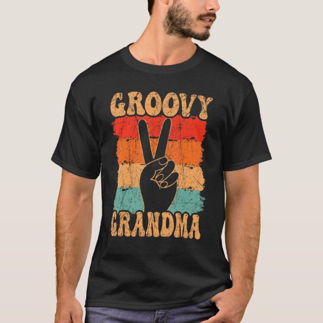 Camiseta Groovy Grandma 70s Aesthetic Nostalgia 1970's Retr (Frente)
