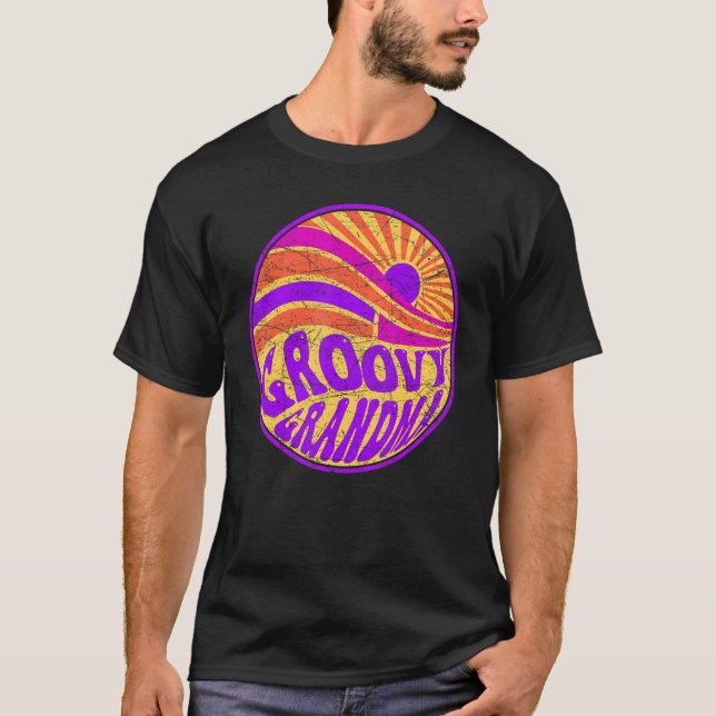 Camiseta Groovy Grandma 70s Aesthetic Nostalgia 1970's Retr (Frente)