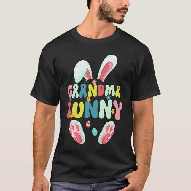 Camiseta Groovy Grandma Bunny  Happy Easter Mother's Day 20 (Frente)