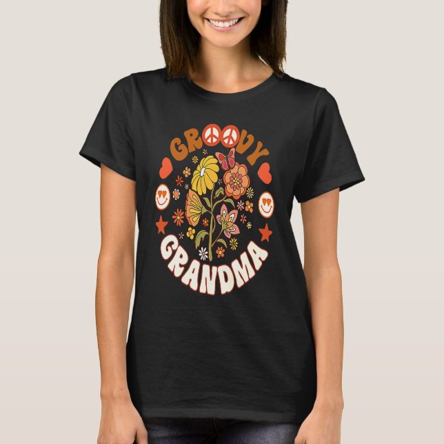 Camiseta Groovy Grandma Wildflower Girl Granny Life Boho Re (Frente)