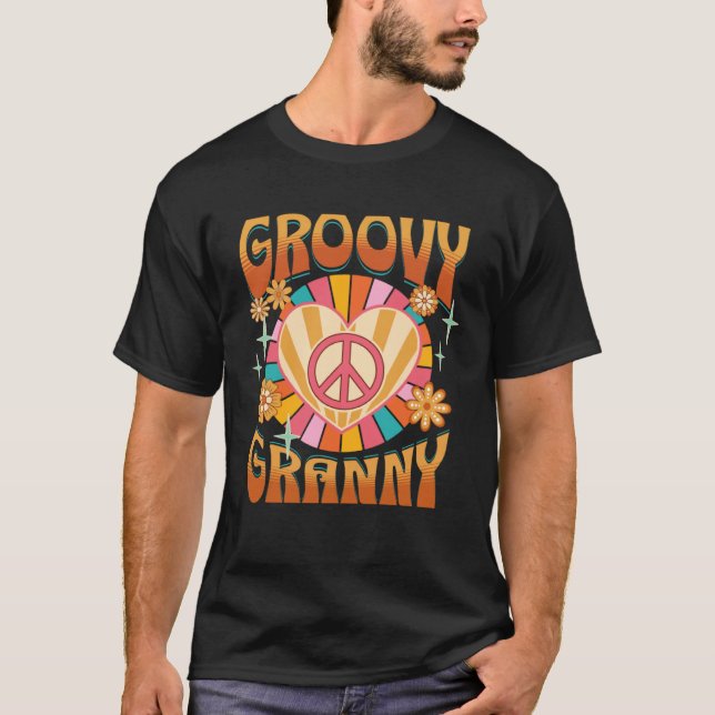 Camiseta Groovy Granny  Retro 60s 70s Hippie Grandma Grandm (Frente)