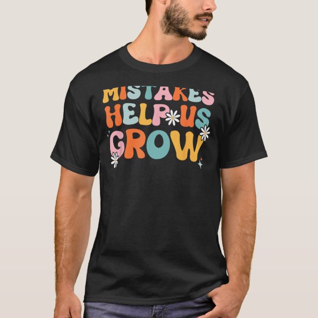 Camiseta Groovy Growth Positive Retro Teachers Back To Scho (Frente)