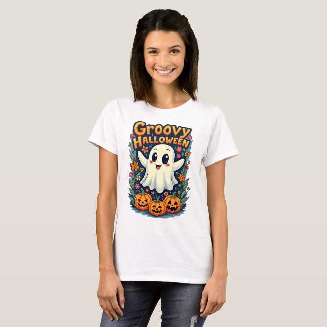 Camiseta Groovy Halloween (Frente Completa)