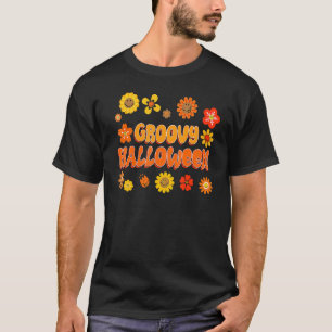 Camiseta Groovy Halloween Vintage Flores Retrorais Hipp