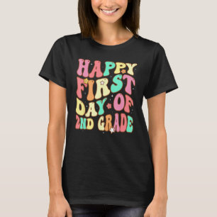 Camiseta Groovy Happy First Day of segundo Grade Welcome Ba