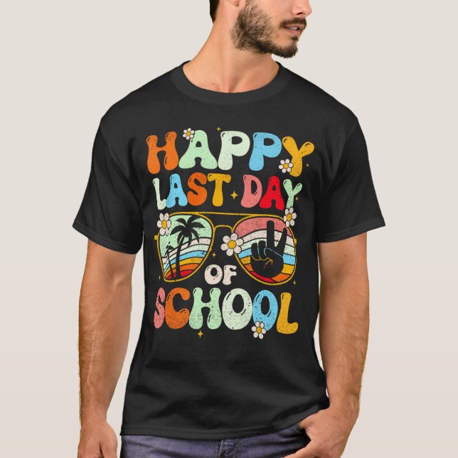 Camiseta Groovy Happy No Último Dia De Professora Aluno Gr (Frente)