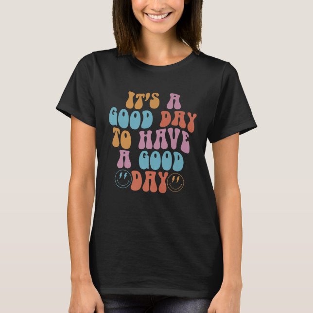 Camiseta Groovy Happy Smiling Face Have Good Day Positive M (Frente)