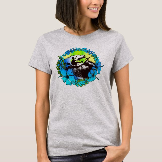 Camiseta Groovy Hawaiian Surfer 1960's Retro Graphic Tee (Frente)