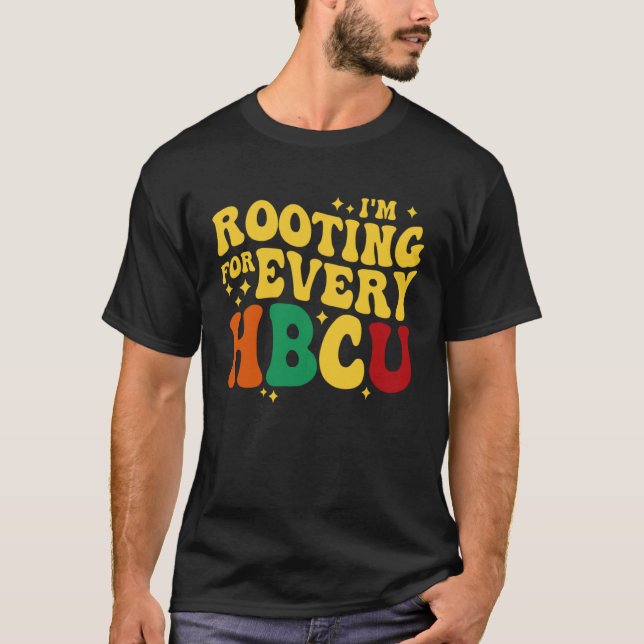 Camiseta Groovy HBCU Black History Month I m Rooting For Ev (Frente)