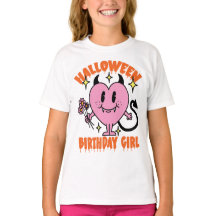 Groovy Heart Ghost Halloween Birthday Girl