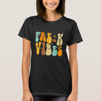 Camiseta Groovy Hello Pre K Vibes Retrorista Professores Cr
